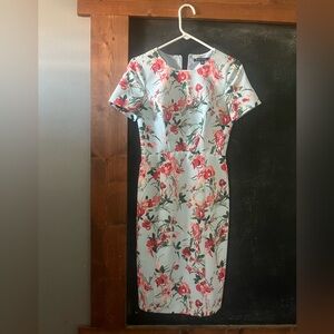 Black Halo Floral Jodee Sheath Floral Dress size 4 euc